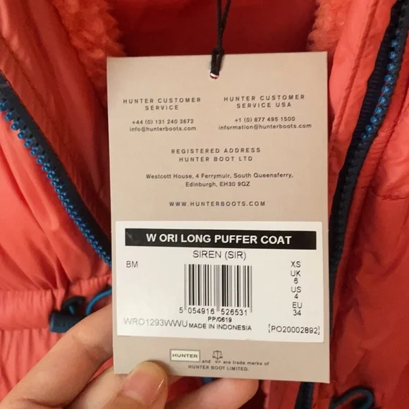 Hunter Orange Long Puffer Coat - Picture 5 of 5